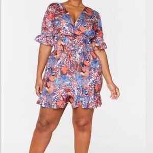 NWT PrettyLittleThing Dress Size 4X Corset Butterflies